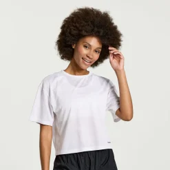 saucony Camisetas|Mujer Elevate Short Sleeve White Tie-Dye Print