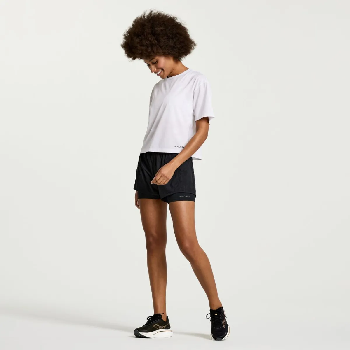 saucony Camisetas|Mujer Elevate Short Sleeve White Tie-Dye Print